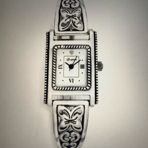 Brighton Hamilton Silver Watch with Intricate Design